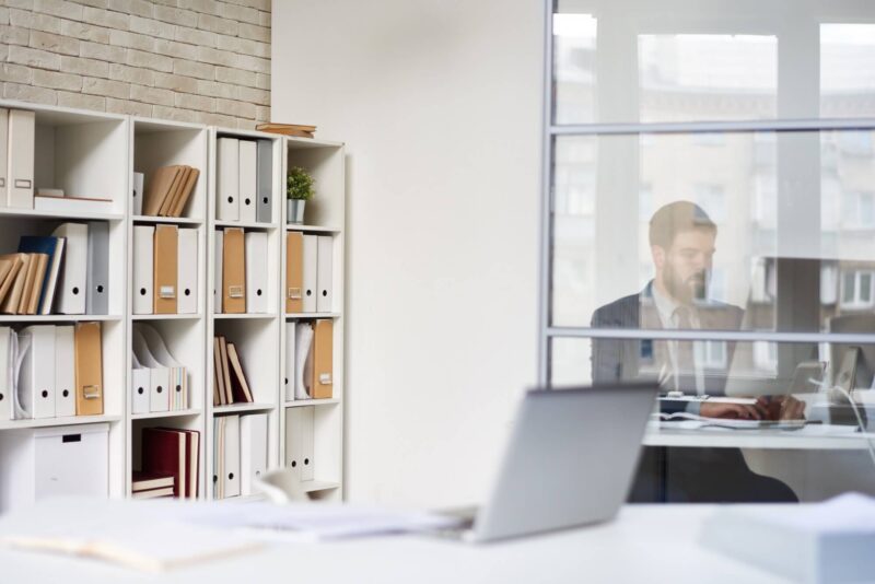 Modern office workspace for campaign management